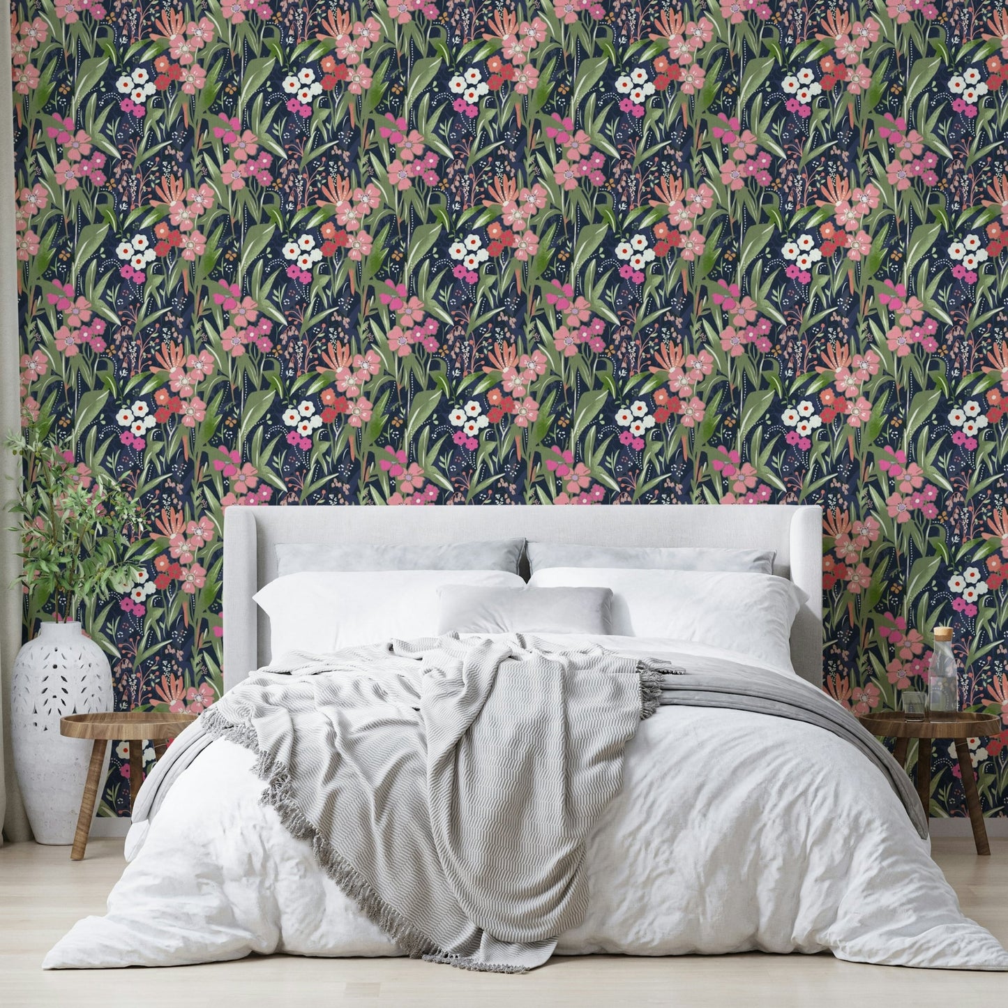 A classic night bloom wallpaper for walls with a moody theme.

