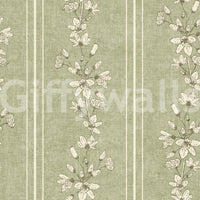 Classic sage flower stripe pattern

