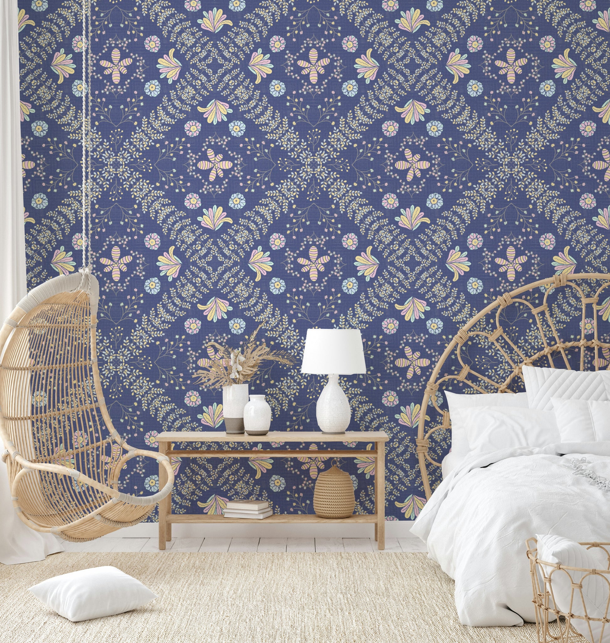intricate and elegant deep blue pattern

