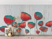 Stunning Blooming Red Flowers Wallpaper
