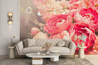 Blooming Pink Flowers Wallpaper Mural - Giffywalls