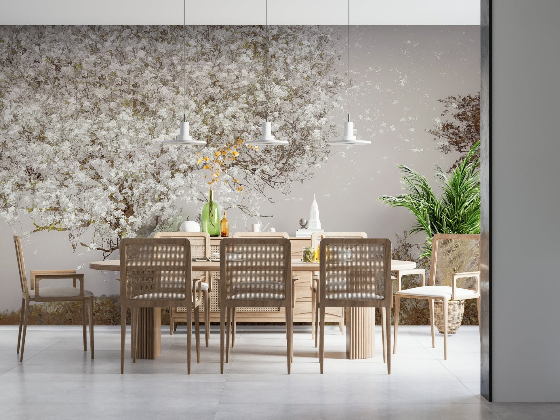 An artistic nature inspired mural for home decor., GD5569