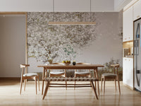 A graceful subtle bloom wall mural in soft, elegant tones., GD5569