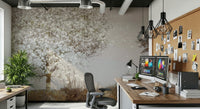 A peaceful tree design mural on decorative wallpaper., GD5569