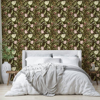 Soft pink clusters brighten a dark botanical scene in this wallpaper GD4927
