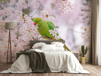 A serene blossom motif wall mural for elegant decor.

