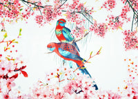 Blossom Birds Wall Mural wallpaper for a calm study room., GD8041