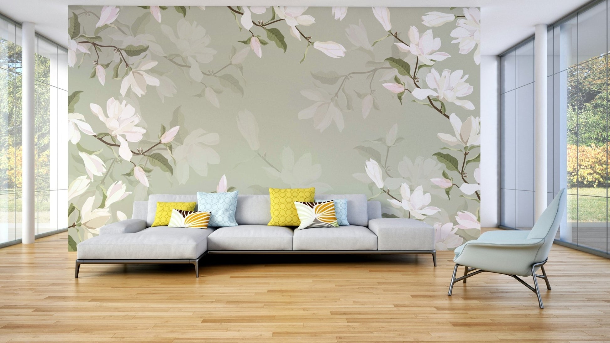 This wallpaper is perfect for a bedroom, living room, or a serene study.
