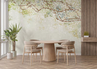Vintage blossom branch wallpaper design