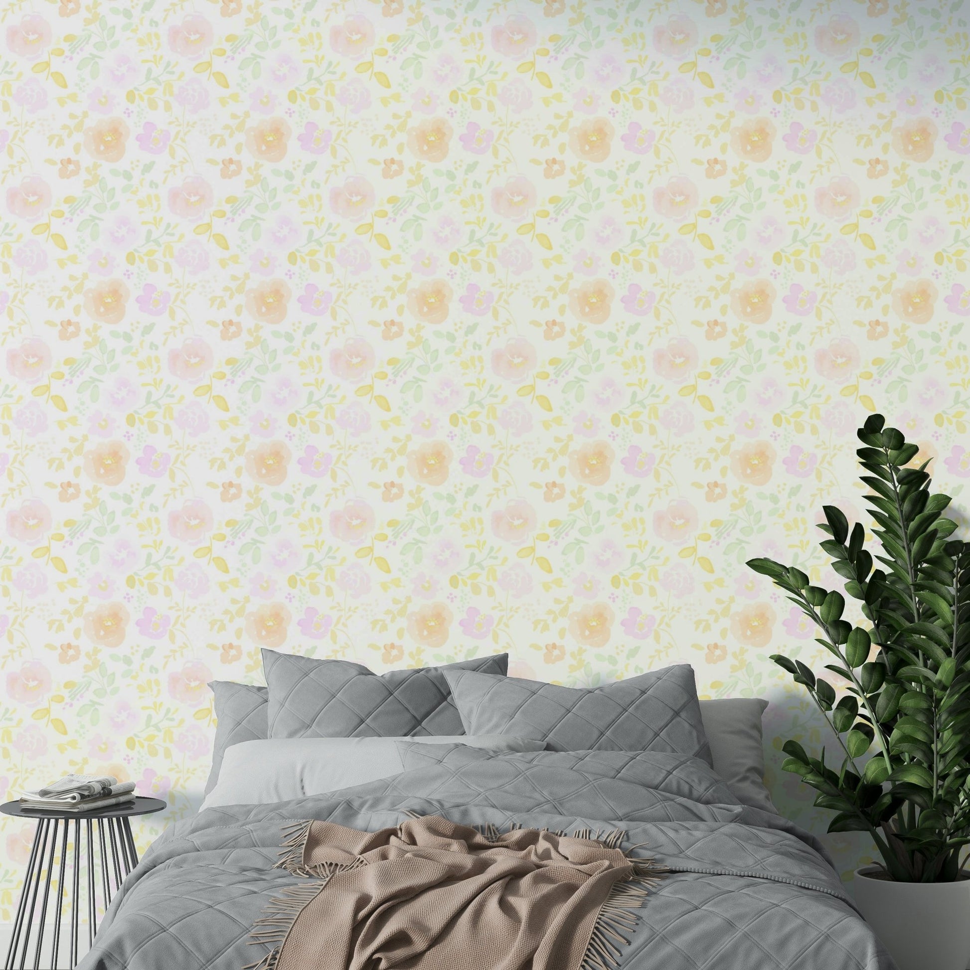 Water-colored floral texture on a clean white background GD5076
