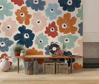 A serene subtle flower wall mural for your decor.