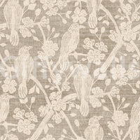 A detail of the bohemian floral pattern in the design.

