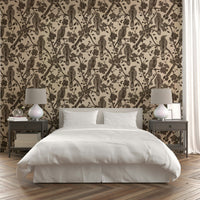 A detail shot of the dark charcoal and cream hues in the design.

