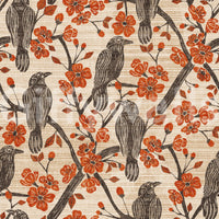 A detail of the bohemian floral pattern in the design.

