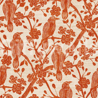 A detail of the bohemian floral pattern in the design.

