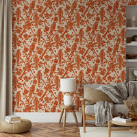 The peel and stick wallpaper on a smooth wall surface.


