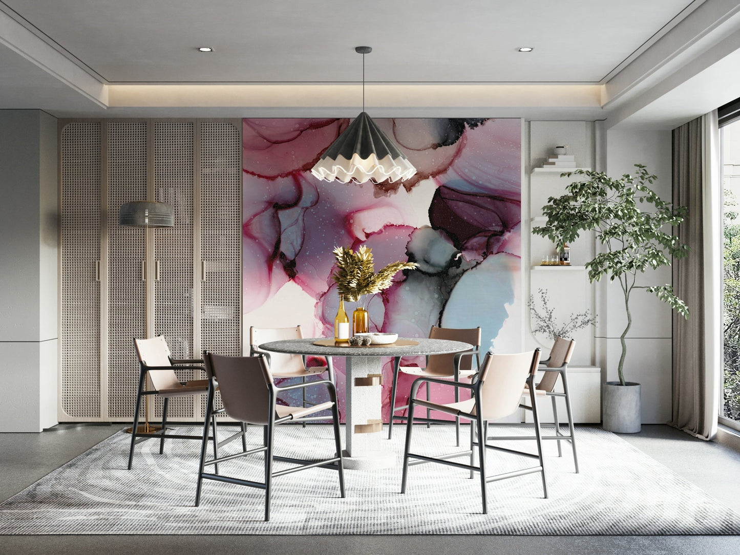 Harmonious blends of soft, organic hues.

