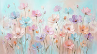 Hand-painted look floral wall mural art piece, GD8444