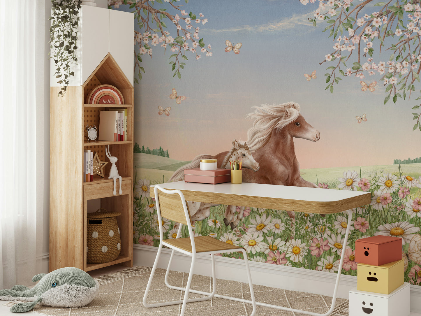 A tranquil subtle blossom wall mural for your decor.

