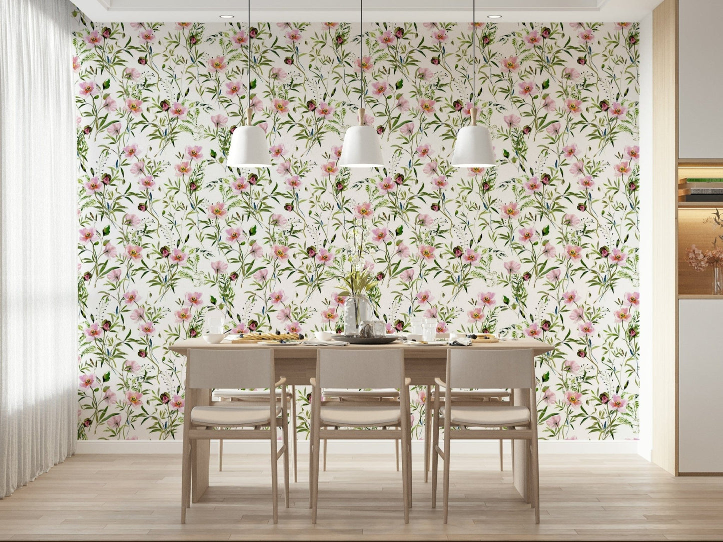 Wildflower meadow artwork wallpaper for walls exquisite Blossom Hues.
