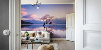 A tranquil mountain reflection wall mural for your decor.


