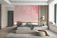 A beautiful modern art wall mural of delicate flowers.