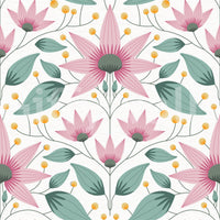 Blossom Symmetry pink Wallpaper for a calm nursery atmosphere