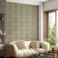 The floral shapes are a central focus of the image.

