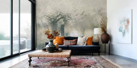 A calming floral design wallpaper mural that defines a space., GD5599