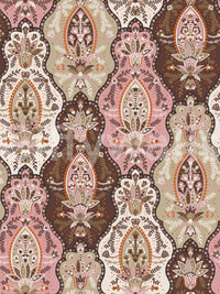 Wall mural, rich cocoa and pale blush Blossom Weave print.