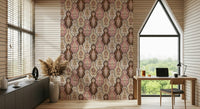 Blush and taupe Blossom Weave Wallpaper, perfect for feature wall.