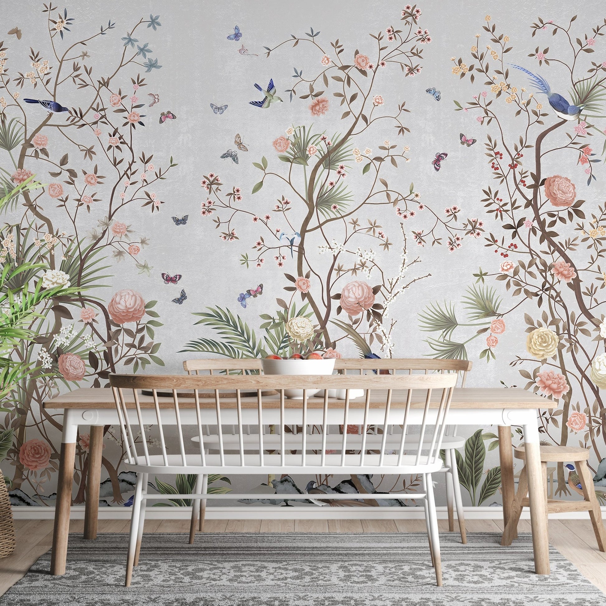 Bright Blossoms Colorful Floral Mural
