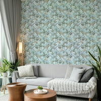 Contemporary blue watercolor mural

