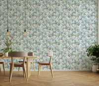 Watercolor mural wallpaper in blue

