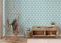 Warm tones pastel rainbow wall design