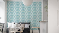 Freehand pastel rainbow mural decor
