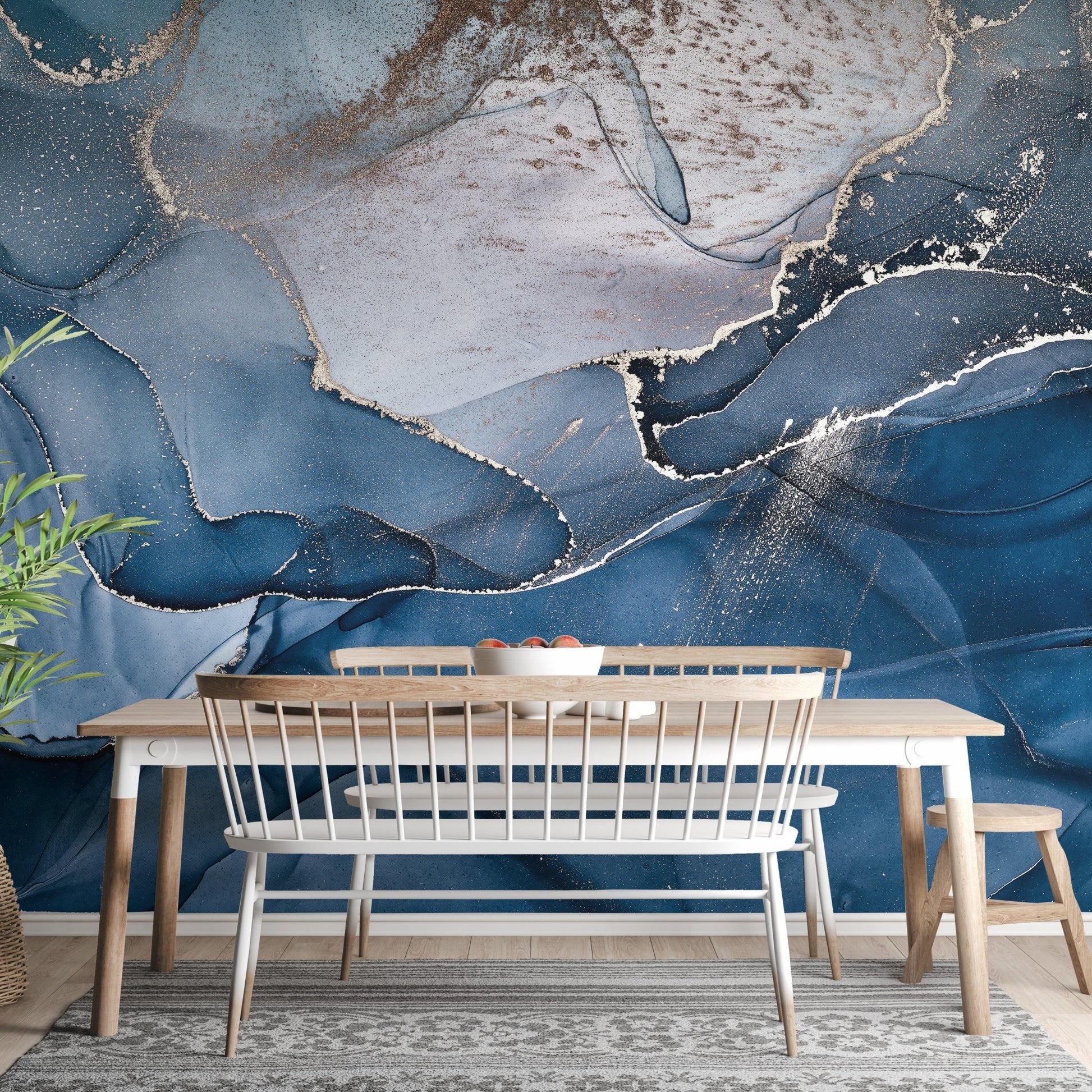 blue alcohol ink colors Stick on wallpaper