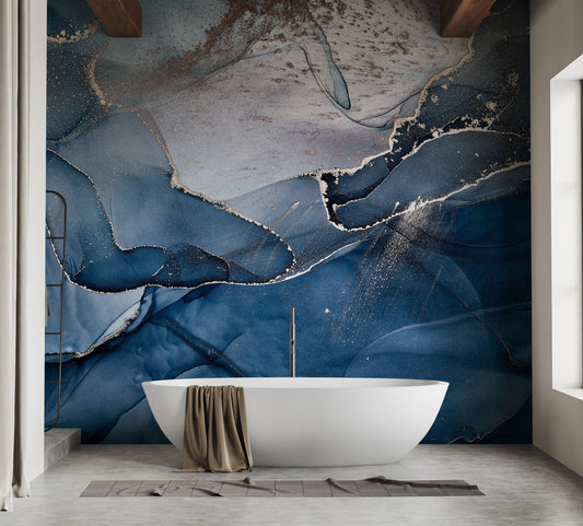 Blue Alcohol Ink Colors Wallpaper Murals - Giffywalls