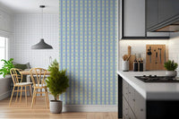 Blue Bloom Stripes Wallpaper⁠