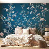 Luxurious blue chinoiserie-inspired wall art