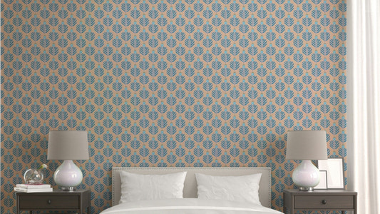 Blue Chunky Plant Jewel Jungle Wallpaper full view


