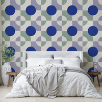 Geometric wallpaper with blue circle

