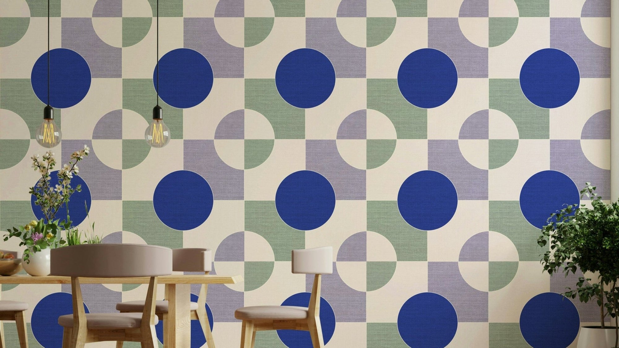Bold circle and pastel block print GD402

