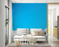 Mellow blue covers the sky above white clouds, a Blue Clouds I wall mural GD4846
