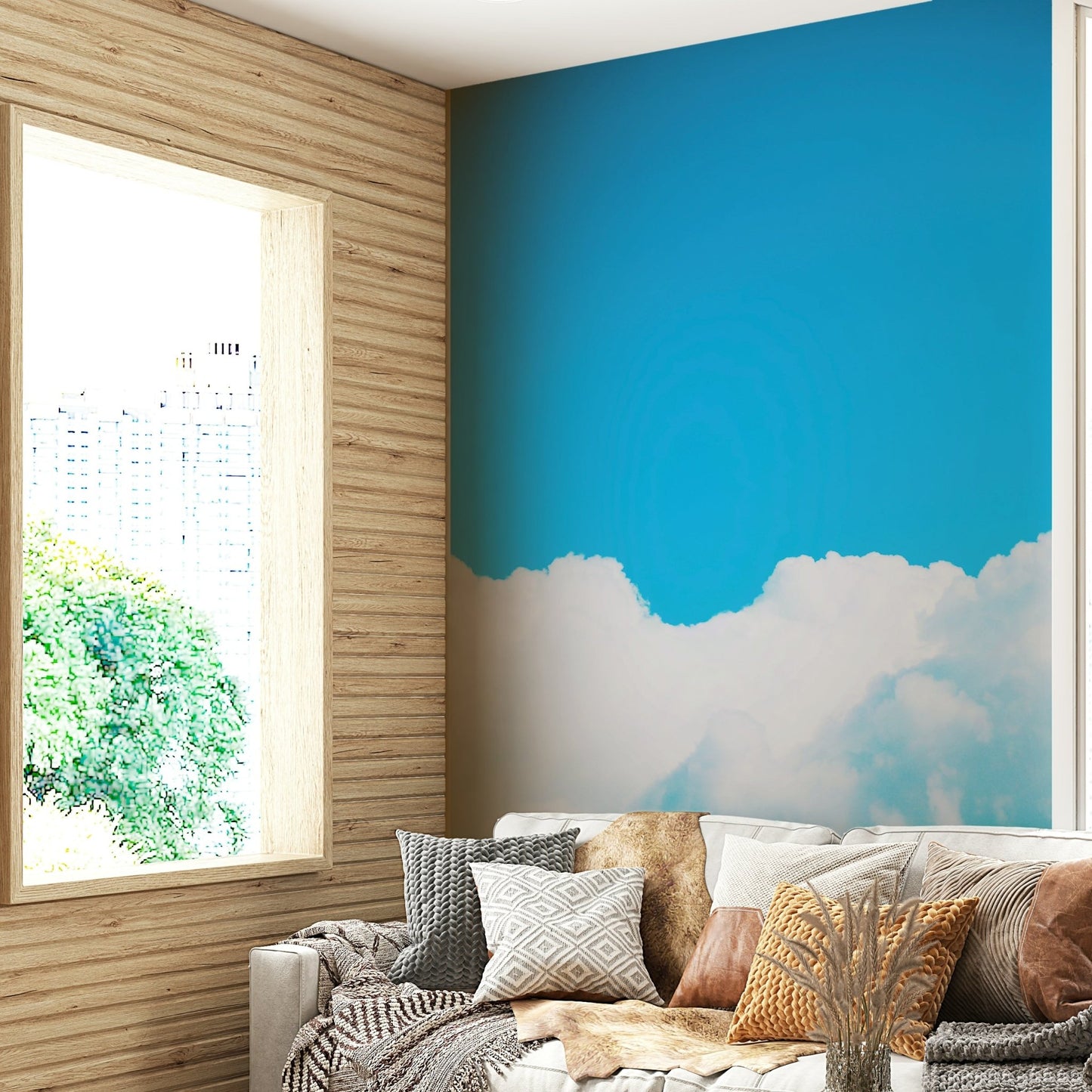 Endless blue arches over the clouds in this Blue Clouds I wall mural GD4846
