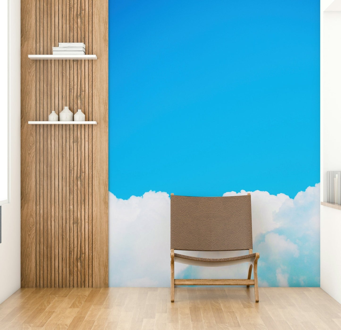 Clear blue sky sits above a low cloud bank, the Blue Clouds I wall mural GD4846
