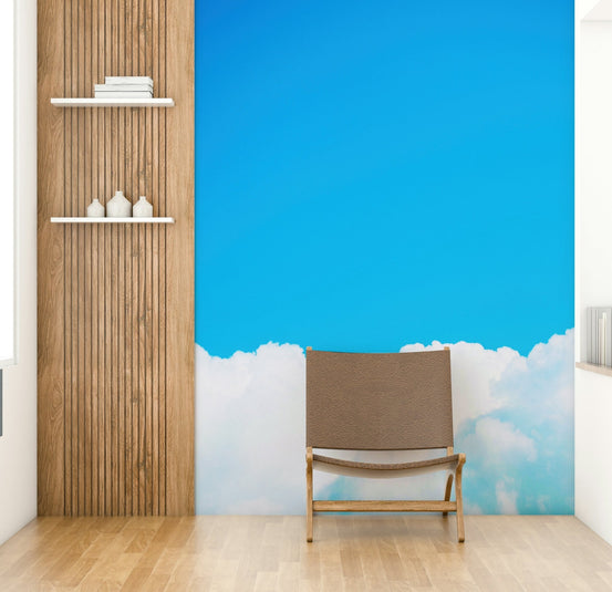 Clear blue sky sits above a low cloud bank, the Blue Clouds I wall mural GD4846
