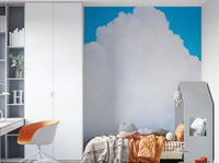 Cauliflower cloud heads pile up against blue, a daytime wall mural GD4845
