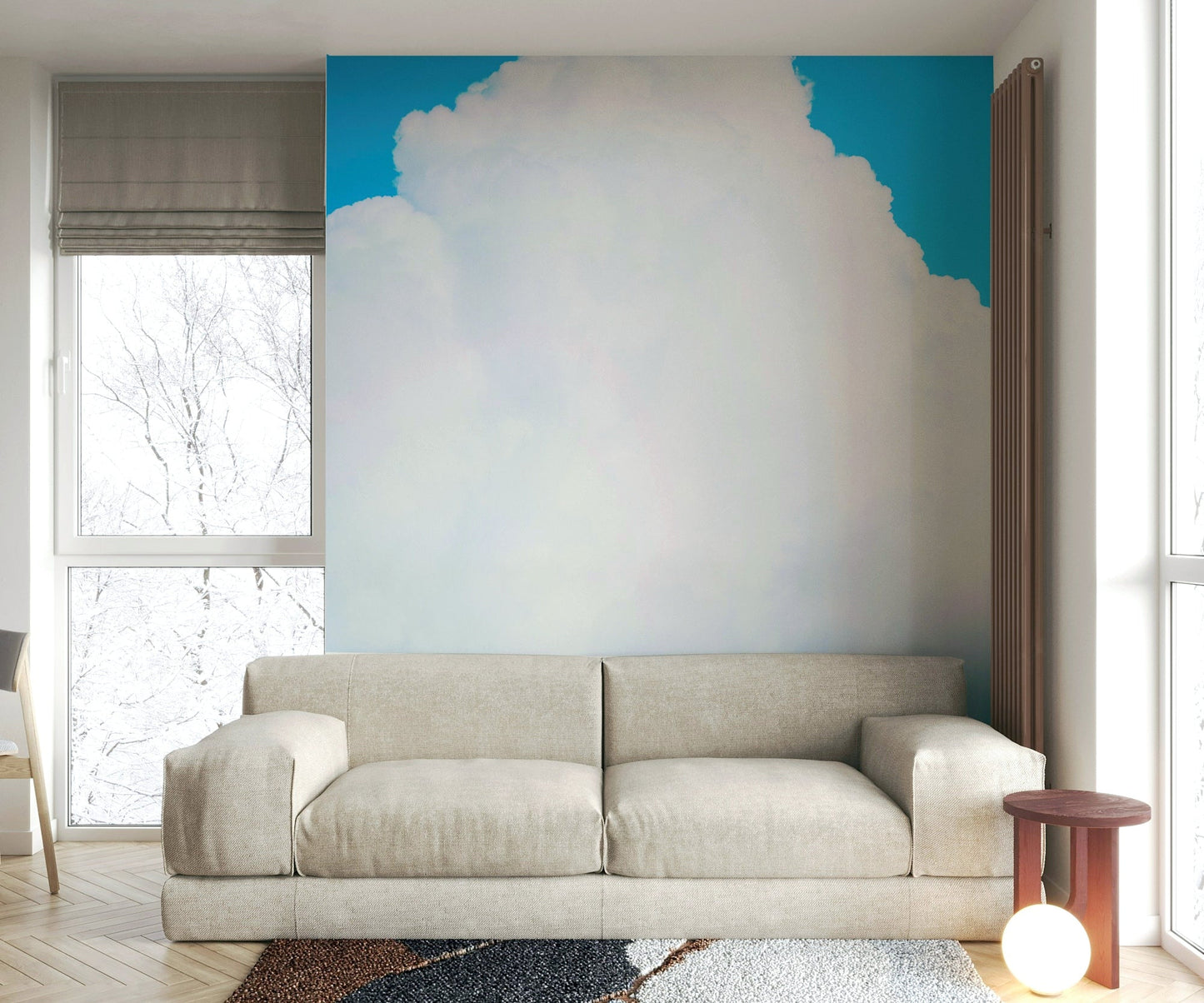 Airy cloud banks bloom under clear blue, the Blue Clouds III wall mural GD4845
