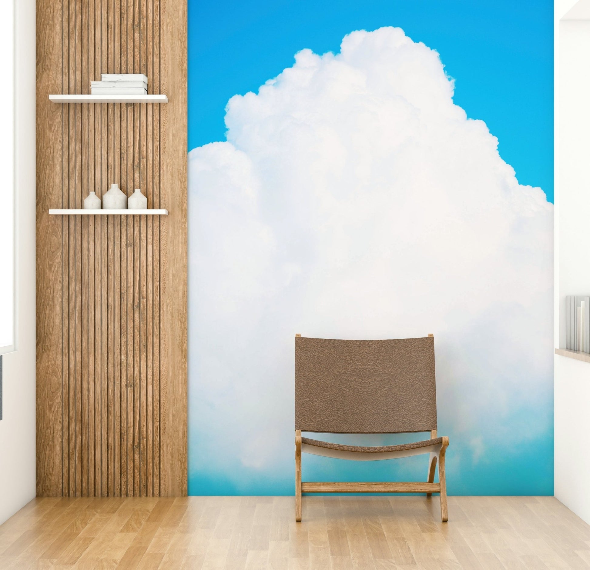 Powder blue meets clean white in this Blue Clouds III wall mural GD4845
